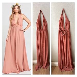 Show Me Your Mumu Rustic Mauve Crisp Luna Halter maxi dress women’s M NWOT